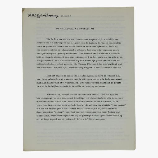 Afbeeldingen van oude folder de gloednieuwe taunus ford motor company oct 1960