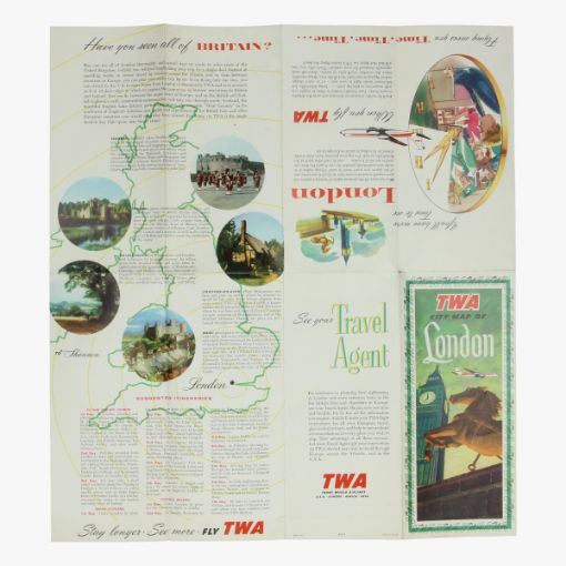 Afbeeldingen van folder when you fly twa - london - grondplan londen centrum