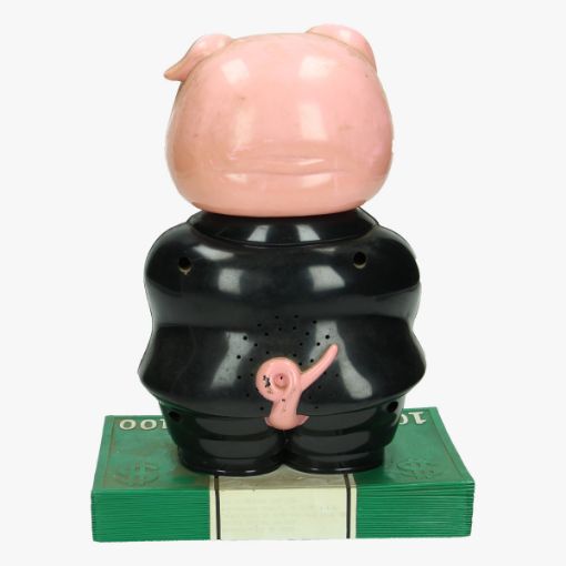 Afbeeldingen van spaarpot money makes my head spin piggy bank