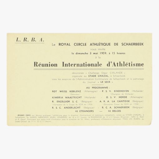 Afbeeldingen van flyer internationale atletiek 1959