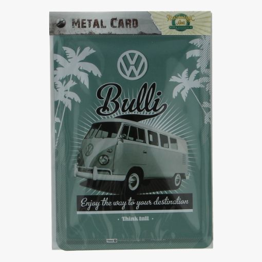 Afbeeldingen van metal card bulli Enjoy the way to your destination volkswagen busje