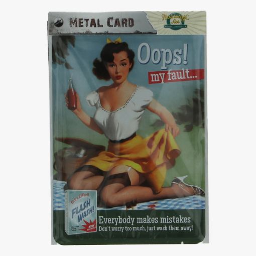 Afbeeldingen van metal card oops my fault everybody makes mistakes 