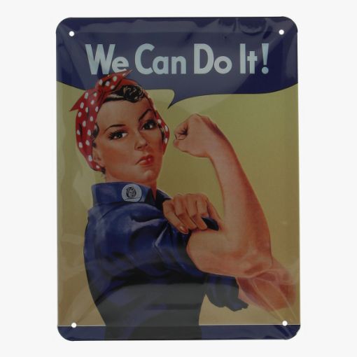 Afbeeldingen van blikken bordje we can do it ! repro