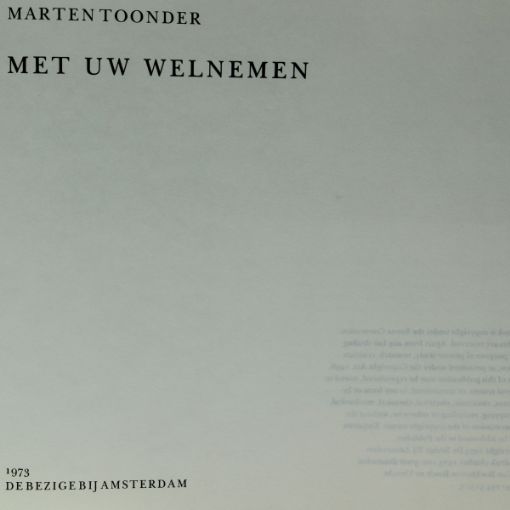 Afbeeldingen van Met uw Welnemen, Boek Marten Toonder