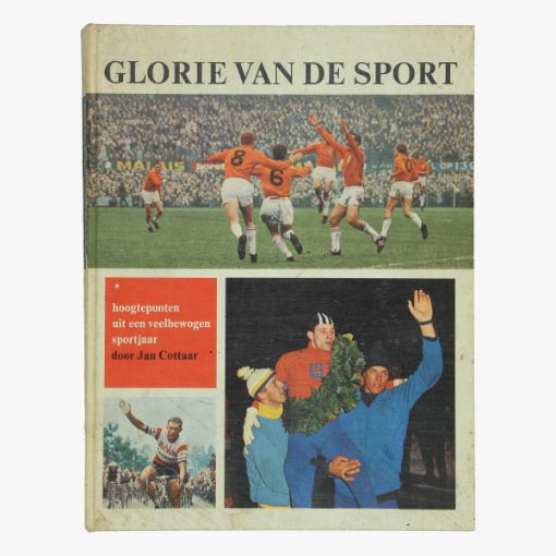 Afbeeldingen van boek glorie van de sport door jan cottaar 1966 voetbal wielrennen schaatsen judo tennis motorcross enzo ...
