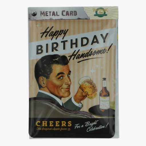 Afbeeldingen van metal card happy birthday handsome!