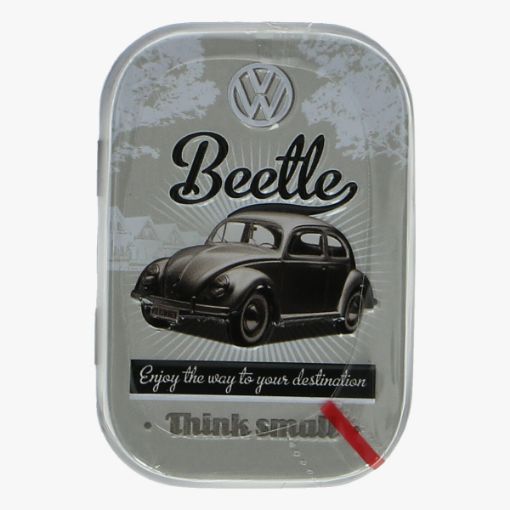Afbeeldingen van blikken doosje suiker vrije mint snoepjes volkswagen beetle