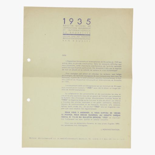 Afbeeldingen van officieel blad der algemeene wereldtentoonstelling van brussel 1935