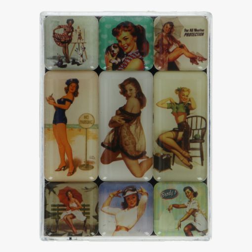 Afbeeldingen van magneetjes pin-up repro