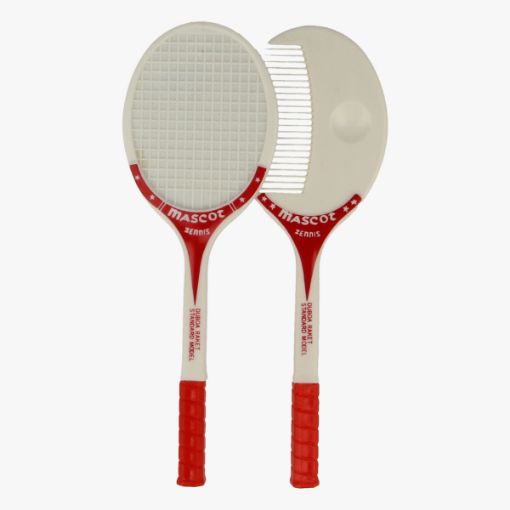 Afbeeldingen van Mini borstel & spiegel Mascot tennis